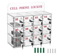 Transparent Cell Phone Locker Storage Cabinet with 12/20/40 Slots Door Locks & Keys - Mobile Phone nizer Display Stand for Home/Office Use