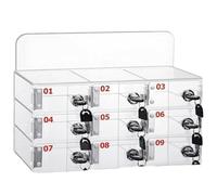 Transparent Cell Phone Storage Cabinet 9 25 Compartment Security Box Acrylic Material Individual Secure Locks Ideal for Office Classroom Use 9 slot nizer