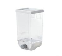Transparent Cereal Storage Container for Wall Mount Use Holds Oatmeal Rice Flour Sugar Beans Nuts Spices with PP Build (1L white)