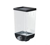 Transparent Cereal Storage Container for Wall Mount Use Holds Oatmeal Rice Flour Sugar Beans Nuts Spices with PP Build (1L black)