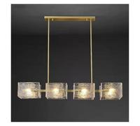 Transparent Chandelier - Modern Water Pattern Lighting Fixture for Living Room & Dining Room, E14 Bulb Ceiling Lamp for Home Decor