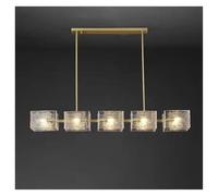 Transparent Chandelier - Modern Water Pattern Lighting Fixture for Living Room & Dining Room, E14 Bulb Ceiling Lamp for Home Decor