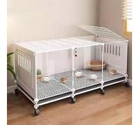 Transparent Chicken Cage, for Quail with Sliding Tray and Wheels, Portable for Rabbits Rutin Coop Encrypted Foot Pads(White,107 x 47 x 45 cm (L x An x Al))