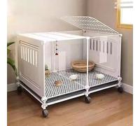 Transparent Chicken Cage, for Quail with Sliding Tray and Wheels, Portable for Rabbits Rutin Coop Encrypted Foot Pads(White,72 x 47 x 45 cm (L x An x Al))