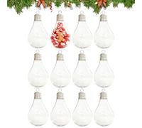 Transparent Christmas Bulbs - Reusable Transparent Ornament Bottle, Fillable DIY Decoration with Hanging Cord, Transparent Craft Jar for Christmas Candy Baubles | Unique P