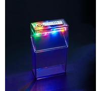 Transparent cigarette case lighter, 2 in 1 built-in flame igniter, colorful LED atmosphere light, large capacity to hold 20 cigarettes, stylish waterproof, moisture-proof, sweat-proof design, suitable