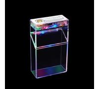 Transparent cigarette case lighter, 2 in 1 built-in flame igniter, colorful LED atmosphere light, large capacity to hold 20 cigarettes, stylish waterproof, moisture-proof, sweat-proof design, suitable