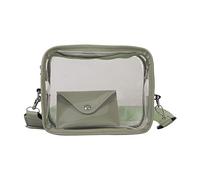 Transparent Clear Purse Crossbody Beach Bagwith Wallet Shoulder Bags with Removable Strap Stadium Approved Bags Clear Shoulder Bag for Women Crossbody