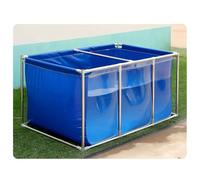 Transparent Clear Viewing Panel Aquarium Pool with Drain Valve, PVC Canvas Fish Pond with Steel Frame, Collapsible Outdoors Tarpaulin for Fish and Shrimp Breeding