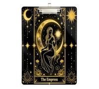 Transparent clipboard Empress Moon Sun Gold Transparent for Homework Pediatric Size 9 x 12.5 Tabla para escribir con Clip