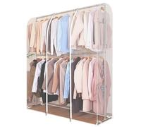 Transparent Clothes Rack Cover,Extra Long 3.28~6.56ft,Extra Height 5.91/6.56ft,Dustproof Waterproof Garment Rail Cover,Clothes Protective Covers with Zipped(Clear,160x50x180cm)
