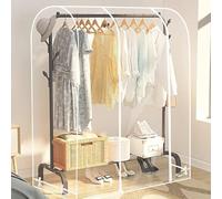 Transparent Clothes Rail Cover Strong Zipped Hanging Coat Large Protective Garment Cover, Dustproof Wardrobe Hanging Protector Rack Organizer (90 * 50 * 150cm)