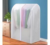 Transparent Clothes Rail Cover Zipped, Clothes Rack Cover Waterproof Dustproof PEVA for Garment Hanging Coat Racks Single Pole/Double Rod Racks