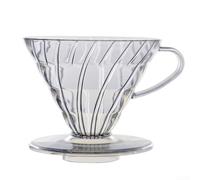 Transparent Coffee Dripper Plastic Pour Over Cone with Spiral Extraction Filter for 1-2 Cups Manual Brew Accessory Style Home Equipment Reusable Small Batch