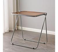 Transparent Coffee Table - Acrylic Snack Table, Foldable Sofa Side Table, No Assembly Required, Modern Design, 19.7" D x 27.6" W x 26.8" H - Orange
