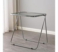 Transparent Coffee Table - Acrylic Sofa Snack Table, Foldable & No Installation Required, Grey - 19.7" D x 27.6" W x 26.8" H - Modern Living Room Furniture