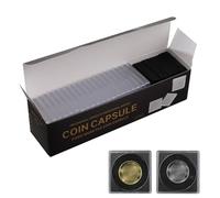 Transparent Coin Holder, Shock Proof Display Case, 2 inch Square with Protective Padding, Clear Acrylic Collection Holder, Sl inish with Airtight Seal, Home Decor for Table Bedroom