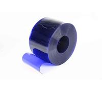 Transparent/Coloured PVC Door Strip/Strip Curtain - 200mm x 2mm x 50m Translucent Blue - Warehouse Coldroom Chiller Butcher (Transparent Blue)