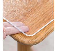 Transparent Computer Desk Pad,1.5mm Thick,PVC Clear Table Cover,Clears Desk Writing Mat,Clear Waterproof Dining Table Protector Pad,Flat Without Curling,for Office,Home and School