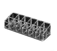 Transparent Cosmetic Storage Box 12 Compartments Plastic Tray for Jewelry - Clear Makeup Organiser Desk Drawer Divider Vanity Tidy Home Office 17x6cm