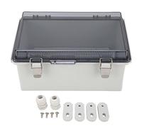 Transparent Cover Junction Box, IP67 ABS Electrical Enclosure, 290x190x140mm Distribution Protection Box with Hinged Shell and Stainless Steel Buckle, for Indoor Outdoor