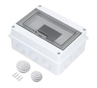 Transparent Cover Power Distribution Protection Box, Plastic Distribution Box for Outdoor 8 Way Circuit Breaker, ABS Enclosure with IP65 Rating, Easy Installation Guide