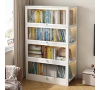 Transparent Curio Cabinet with Flip-Up Door 3-Sided Display Case Floor Standing Showcase Bookshelf for Living Room Bedroom Home Office - Modern Storage Solution