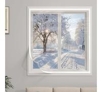 Transparent Curtain Film Full Size Customizable,Reusable Insulation Kits,Winter Stop Draft Keep Cold Out Cover Thermal Protective for Window Windproof Noise