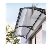 Transparent Curved Canopy Awning with Gutter - 80cm x 250cm for Doorways Patios Balconies Windows Porches & Gardens - Weather-Resistant Outdoor Shelter