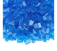Transparent Dark Blue 1×2 Tile ×700 Parts and Pieces Smooth Bricks, Bulk Building Blocks for Flat Surface Street Floor, Toy Accessories Compatible with Major Brands