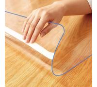 Transparent Desk Protector Mat 20x77 Inch 2mm Thick Plastic Table Cover Durable C Table Cover Protector for Writing Desk & Desktop Clear Desk Mat for Protection