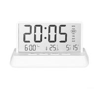 Transparent digital clock with alarm, snooze, temperature display, date and week function, offering choice between 12 hour and 24 hour time formats (D)