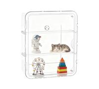 Transparent Display Box | 3 Tier Organizer Cabinet with Magnetic Door | Stackable Acrylic Display Case with Removable Shelves for Office Room Classroom Museum