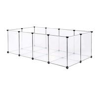 Transparent DIY Small Animal Playpen, 145×74×47cm, Easy Assembly | Indoor Guinea Pig Cage Enclosure, Waterproof Anti-Scratch Panels, Fence for Guinea Pigs, Rabbits, Hedgehogs, Chinchillas