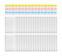 Transparent Document Folder - Pack of 30 Transparent Paper Holders, Reusable File Folder with 60 Self-Adhesive Tabs for Office, School, Portable Document Storage Folder for Teachers