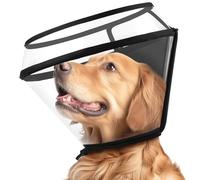 Transparent Dog Cone Collar for After Surgery, Dog Cones Alternative for Small Large Medium Size Dogs,Adjustable Depth Pet Recovery Collars,Elizabethan Collar for Dogs Stop Licking Wound(XXL)