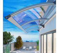 Transparent Door Canopy 2.5mm Thick Weatherproof & Soundproof Entryway Protection Adjustable Width 65-150cm Ideal for Home Front Doors (80x330cm/32x130)