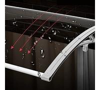 Transparent Door Canopy for Entrance, UV-Resistant Aluminum & Polycarbonate Rain Shelter, 80 x 280 cm, Perfect for Windows & Doorways, Weather Protection Awning