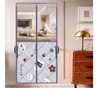 Transparent Door Curtains Room Divider Magnetic Thermal Insulated Door Curtain Cotton Winter&Cool Summer for Doorways Privacy for Living Room Doorways(A,90x210cm(35x83in))