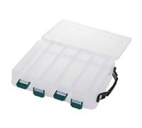 Transparent Double Sided Lure Box with Handheld, 20x17x4.7 cm, Small Fishing Tackle Storage Boxes, Visible Hard Plastic Clear Fishing Lure Bait Storage Case, Fishing Lure Box Organizer, 10 Grids