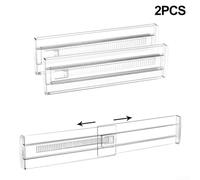 Transparent Drawer Organizer Adjustable Dividers for Efficient Storage of For Clothes and Kitchen Items (T white 2pcs)