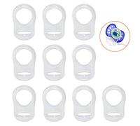 Transparent Dummy Clip Adapter,10 Pack Silicone Adapter Ring Baby Dummy Pacifier Holder Clip for Button-Style MAM NUK Pacifier Clear
