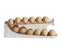 Transparent Egg Organizer - Egg Holder for Refrigerator | Double Layer Egg Storage Box, Egg Organizer | Egg Container Holder with Automatic Rolling, Egg Dispenser