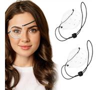 Transparent Eye Shield, Eye Shield After Cataract Surgery, 9-Hole Protective Breathable Plastic Eye-Patches with Adjustable Strap, Eye-Care Accessories for Adult, Clear