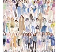 Transparent Fashion Lovely Girls Stickers 50Pcs Vinyl Cute Cartoon People Sticker for Laptop Water Bottle Luggage Skateboard Scrapbook Helmet Bike Car,Funny Urban Trendy Girl Sticker for Teens Adult