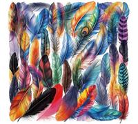 Transparent Feather Stickers 50Pcs Waterproof Colorful Feather Sticker for Helmet Water Bottle Laptop Skateboard Car Bike Luggage,Vinyl Funny Sticker for Adults Girls