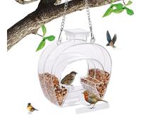 Transparent Feeder - 1 Piece Double Layer Acrylic Tray, Window Observation Box | Balcony Tree Yard Indoor Outdoor Birdwatching Decoration,
