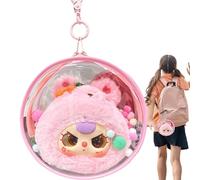 Transparent Figurine Storage Bag - Doll Collection Round Storage Bag,Multi-Functional Doll Organizer Chain Bag for Figurine, Statue, Toys, Cosmetics, Stationary