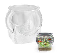 Transparent Fish Bowl Tank, Round Plastic Fish Tank, Decorative Home Fish Tank for Small Fish, Turtle Viewing Tank Aquarium for Beginner Aquarists and Marine Enthusiasts