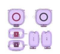 Transparent Flexible TPU Protective Case For Sony LinkBuds Clip WF-LC900 Headphones Anti-Scratch Shock-absorbing Anti-drop Impact-resistant Wear-proof Cover Sleeve Accessories with Hook (Clear Purple)